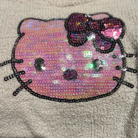 Hello Kitty Lightweight Loose Knit Cropped Sweater - Picture 3 of 4